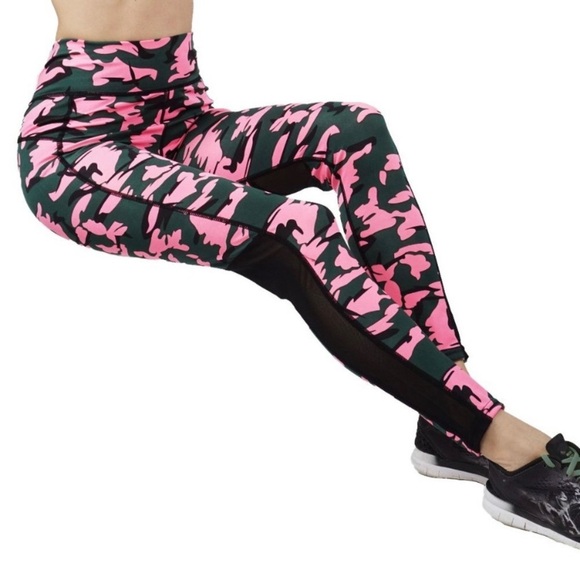 Yoga Pants Workout Leggings with Mesh Cutout, [Small/Medium] - Picture 1 of 6